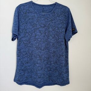 Kerrits Short Sleeve Vented Horse Outline Shirt Blue Equestrian Size XL